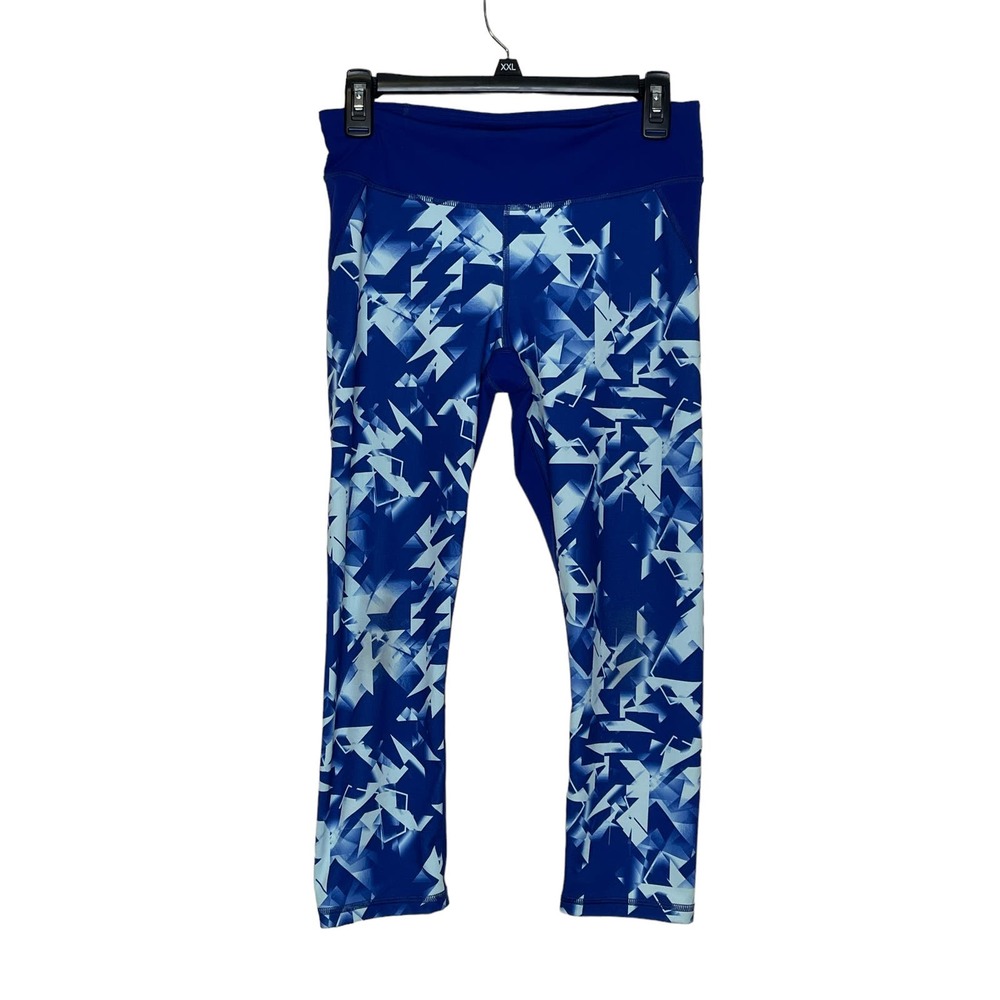 Under Armour Women's Leggings Fitted‎ Heat Gear Low-Rise Blue White Size Medium
